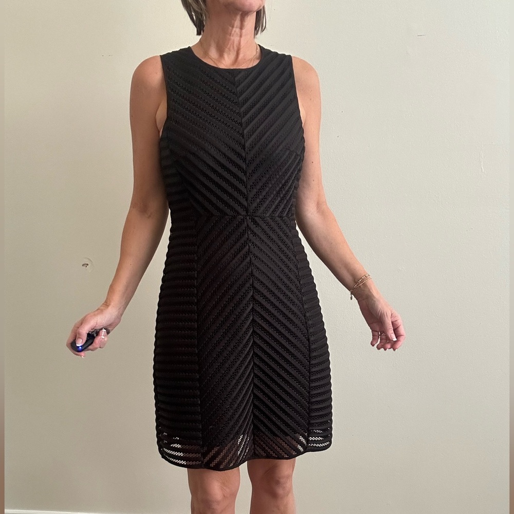 H&M Black Textured Mini Dress